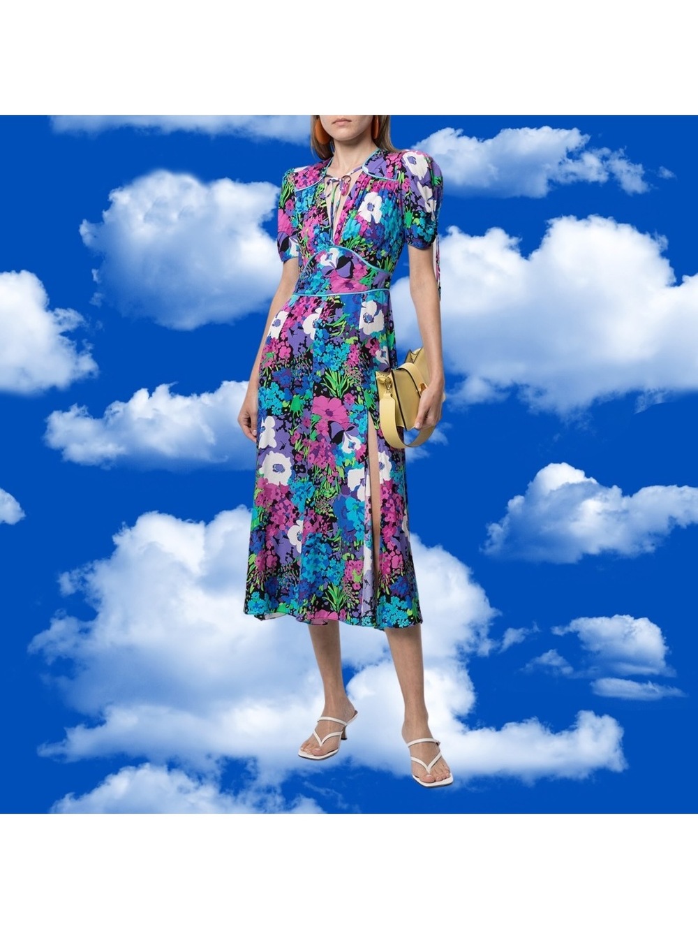 alice McCALL Glacier Midnight Radio MIDI Dress US 2 MSRP $425